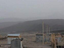 Mountain landscape and village Stock Footage