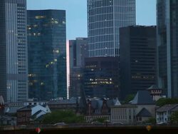 Skyscrapers in Frankfurt Stock Footage