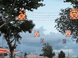 Lamp lanterns turning on Stock Footage