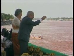 CAMBODIA: WATER FESTIVAL: LONG BOAT RACES News Clip