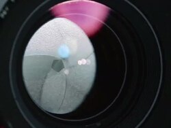 shutter inside lens openning in slow motion Stock Footage