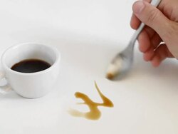 Real Italian Coffee Writing Wake Up on White Stock Footage