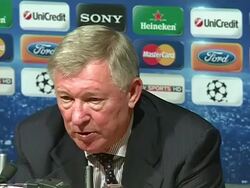 Manchester United manager Sir Alex Ferguson Stock Footage