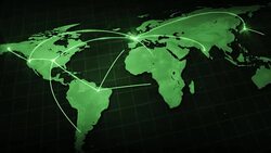 Blue earth map with connections Stock Footage