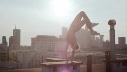 Fun on the roof Stock Footage