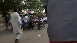 A timelapse view from the back of a cycle rickshaw ride transversing the streets of of an old part of town in India Stock Footage