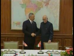 Colin Powel meeting with Indian Prime Minister, Home Minister, and Security Adviser News Clip