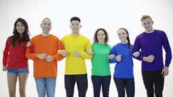Gay pride group standing in unity with arms linked Stock Footage