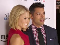 Kelly Ripa and Mark Consuelos at Amazon Studios Premiere Screening for "Alpha House" Event at the Metropolitan Museum of Art Stock Footage