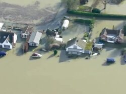 Flooded Residential Houses Aerials News Clip