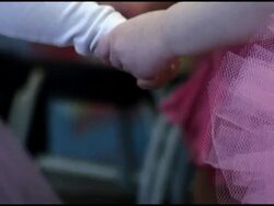 Holding Hands: Two Pairs of Small Girls, Rack Focus Stock Footage