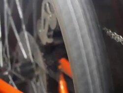 Bicycle tire rotating Stock Footage