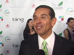 INTERVIEW: Mayor Antonio Villaraigosa on the event at the James Cameron Hosts Star-Studded Green Carpet VIP Reception For Earth Day at Los Angeles CA. (Footage by WireImage Video/GettyImages) Stock Footage
