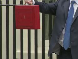 George Osborne with budget briefcase outside 10 Downing Street News Clip