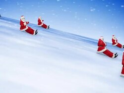 Groupe of Santa Clauses celebrate New Year 2012, 2014 Stock Footage