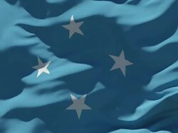 Micronesia Flag Stock Footage
