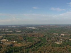 WS AERIAL View of forest and farm houses / South Carolina, United States Stock Footage