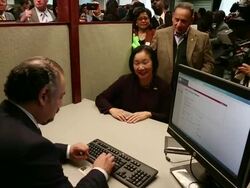 General views as Oakland Debuts Municipal ID Cards Stock Footage