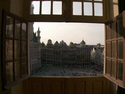 MS Shot of La Grand Place UNESCO world heritage / Brussels, Brussels Capital Region, Belgium Stock Footage