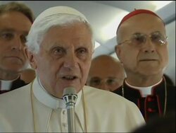 Pope on flight to UK; admits church failures in sex abuse scandal Instructional Video