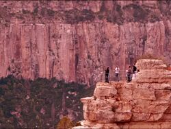 Tourists Visit Grand Canyon Stock Footage