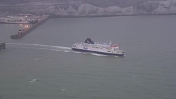 P&O Ferry Leaving Dover Port at Dusk News Clip