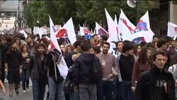 About 5,000 civil servants march in rally against austerity measures News Clip
