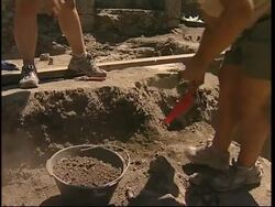Students have a go at an archaeological dig in Pompeii News Clip