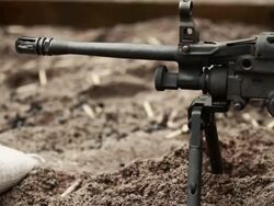 Smoking machine gun Stock Footage