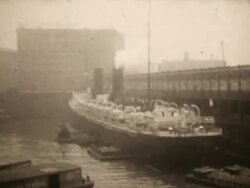 Ships at New York Docks, 1920's 16mm (HD1080) Stock Footage