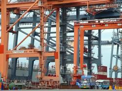 Container Cargo freight ship Stock Footage