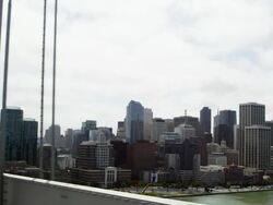 San Francisco view from Oakland Bay Bridge Stock Footage