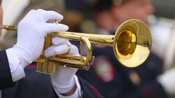 trumpeters military band Stock Footage