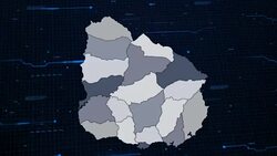 Uruguay network map Stock Footage