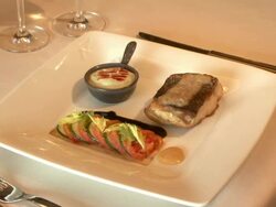 CU ZI Fancy fish dish at high end restaurant / Phnom Penh, Cambodia Stock Footage