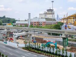 HD Time Lapse : Singapore Construction Site Stock Footage