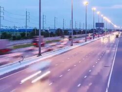expressway in twilight evening, time lapse Stock Footage