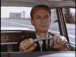 Traveling salesman on the road Stock Footage