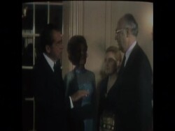 SYND 22 6 73 LEONID BREZHNEV AND RICHARD NIXON ATTEND BANQUET News Clip