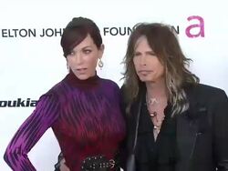 Erin Brady, Steven Tyler at the 19th Annual Elton John AIDS Foundation Academy Awards Viewing Party at West Hollywood CA. (Footage by WireImage Video/GettyImages) Stock Footage