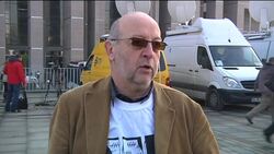 WRAP Trial of journalists begins,  people trying to get into court News Clip