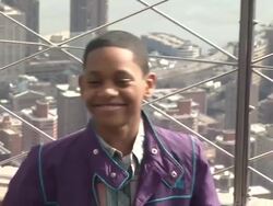 Tyrel Jackson Williams at The Disney Channel And Disney XD Stars Visit The Empire State Building on 3/12/2012 Stock Footage