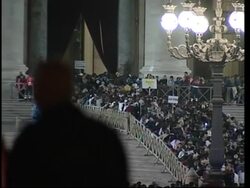 Night falls as thousands of pilgrims queue to view pope's body News Clip