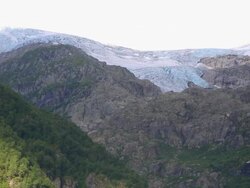 Odda, Buer glacier in Folgefonna national park Stock Footage