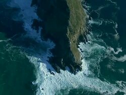 WS ZI AERIAL Lighthouse on cape point / Cape Town, Western Cape, South Africa Stock Footage