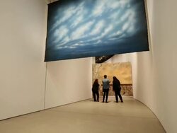 Artist Ayse Erkmen Unveils 11 Large-Scale Theatrical Backdrops Stock Footage