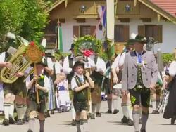 Traditional Bavarian Costume Parade Stock Footage