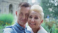 Middle-Aged Couple  In Love Making A Selfie Stock Footage