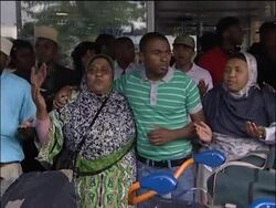 Comoros demonstrators try to disrupt Air Yemenia flight checkin News Clip