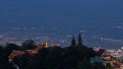 Zoom in of Doi Suthep Famous Buddhist temple Time-lapse in Chiang Mai Thailand Stock Footage